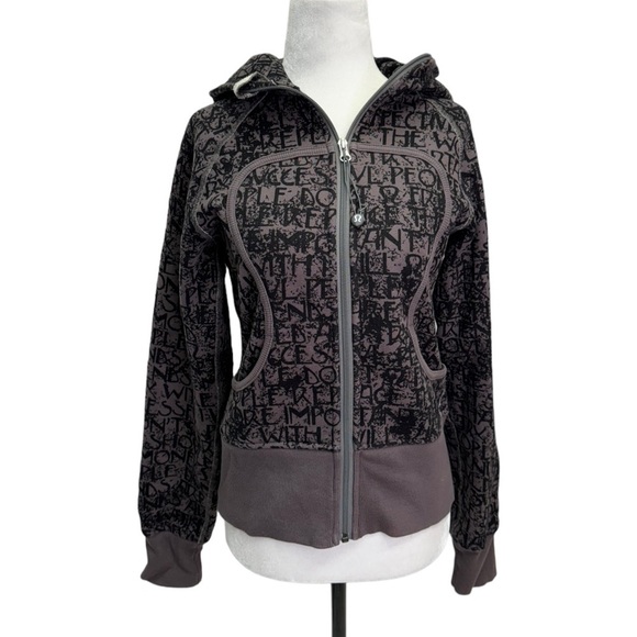 Lululemon Grey Manifesto Script Scuba Hoodie Size 6 - Picture 3 of 9